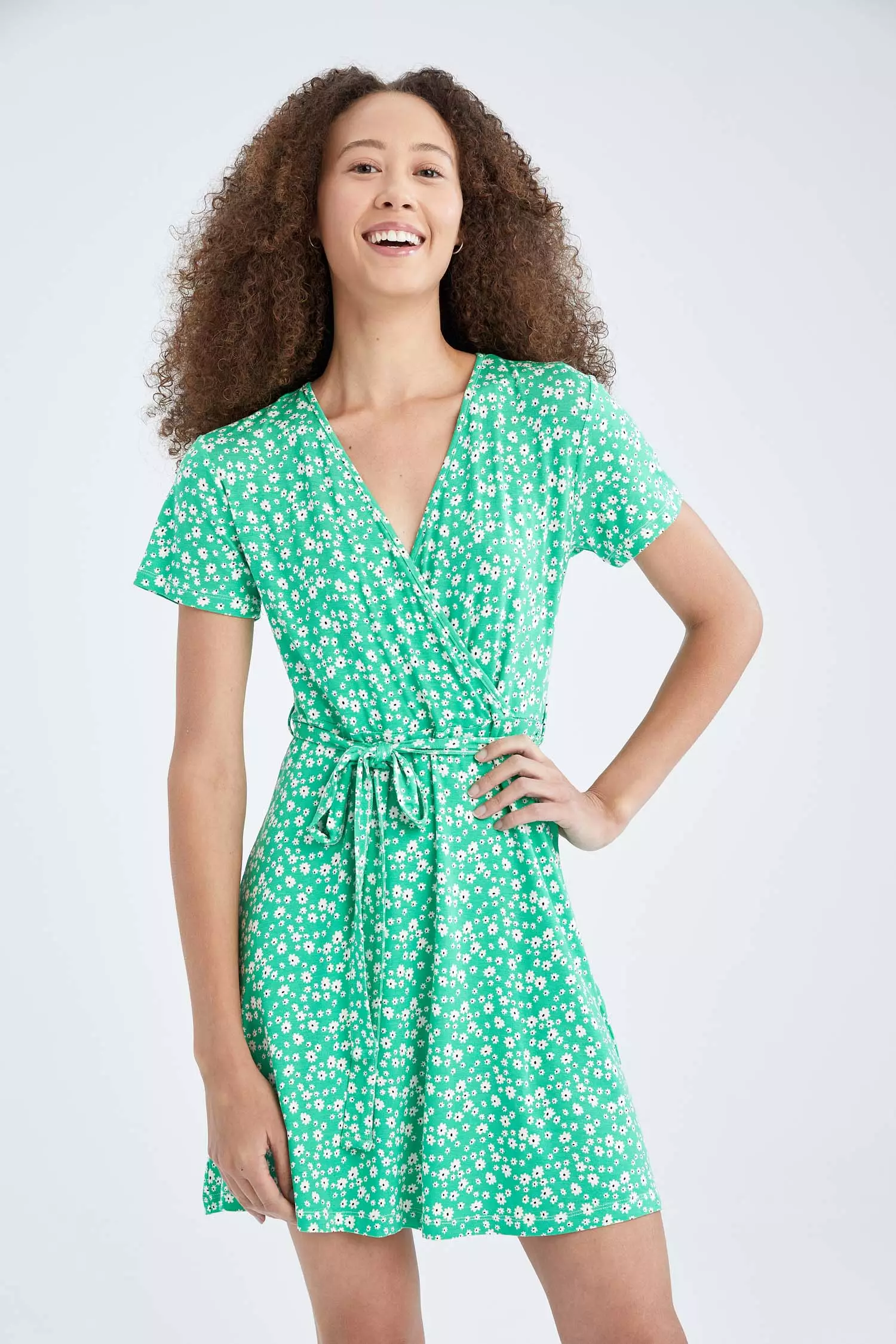 patterned mini summer dress