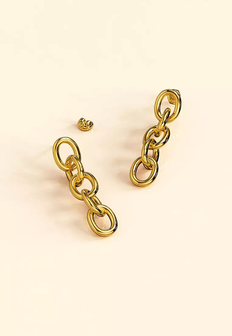 Lewis Dangle Gold Layered Earrings