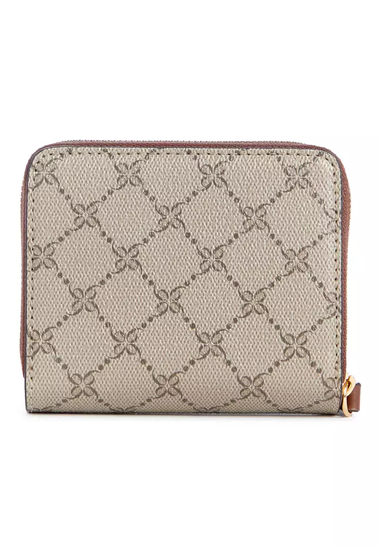 Buy Nine West Lockup 9 SLG Small Zip Around Beige Logo/Mahogany 2025 Online | ZALORA Philippines