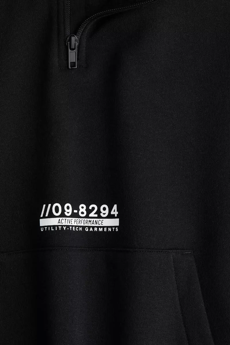 Brushed-inside zip-top hoodie