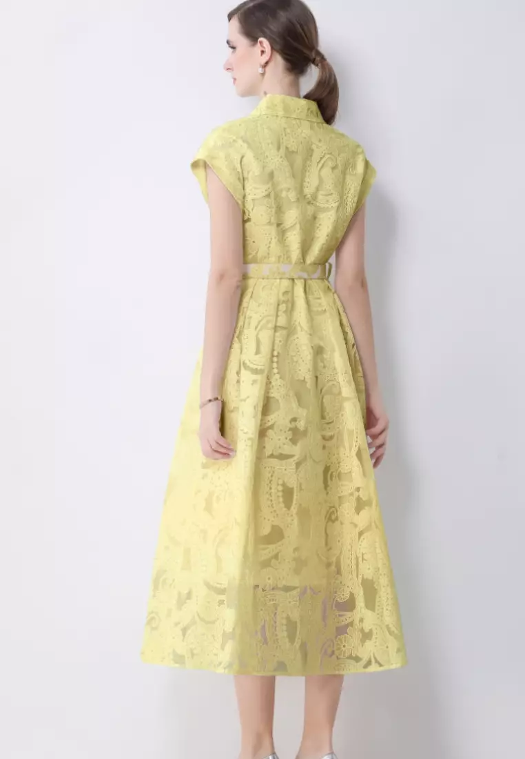2026夏季單排扣刺繡修身連衣裙CA26022411YE