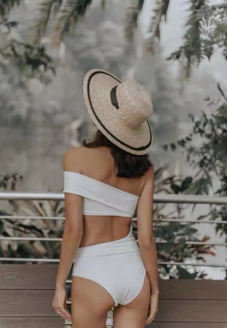 Paradise Found Swimsuit Bikini Swimwear Simple One Shoulder Highwaist