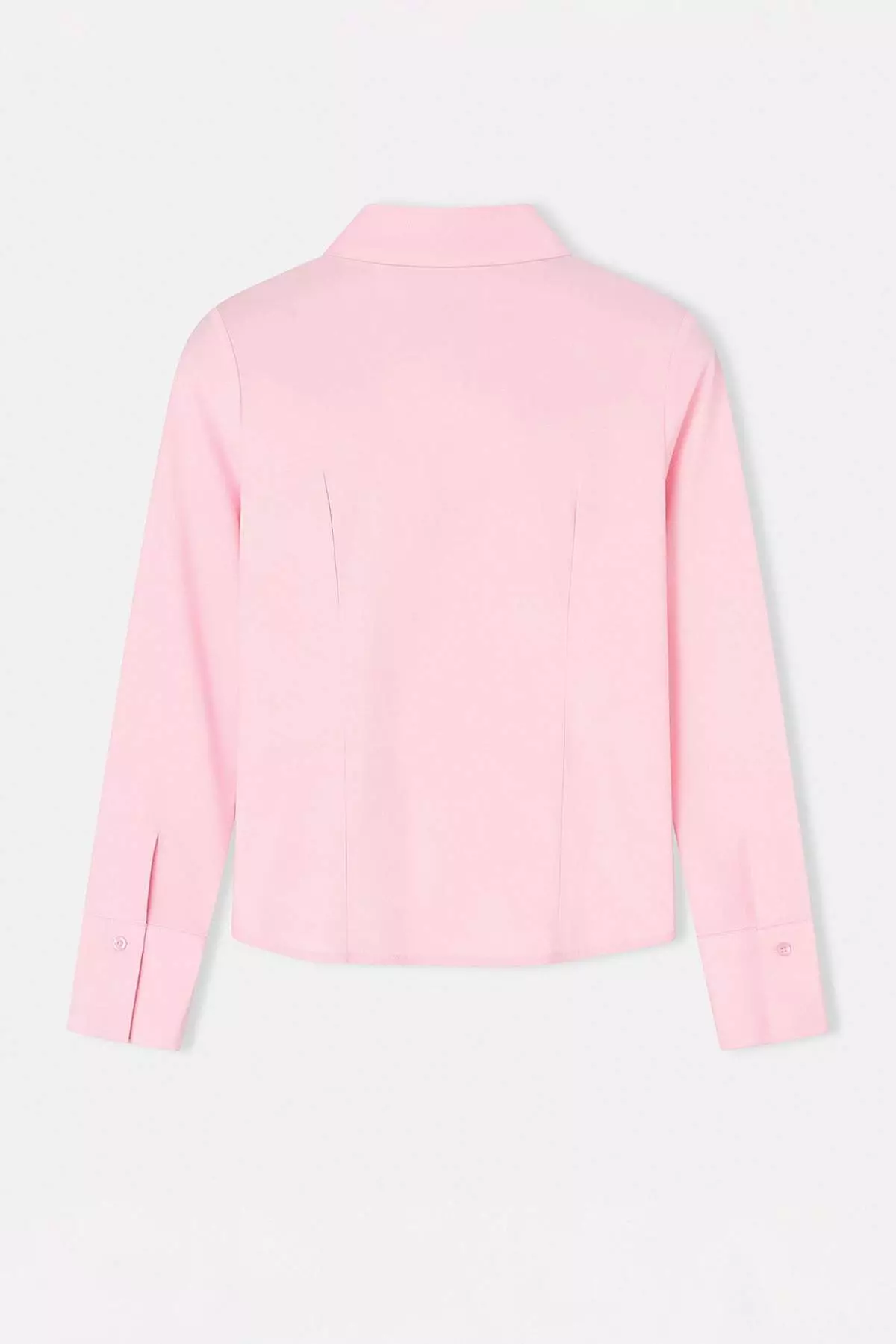 Wardrobe Essentials Pink Lightweight Waist-Fitted Cotton Woven Shirt Twoaw26Go22