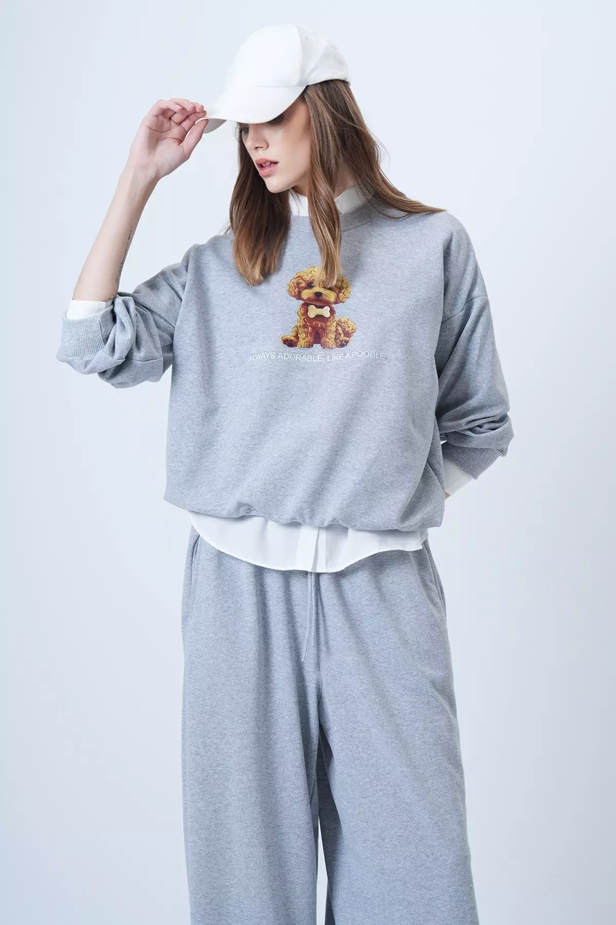 Women'S Grimelange Front Printed Oversize Cotton Sweatshirt Alc-X14651