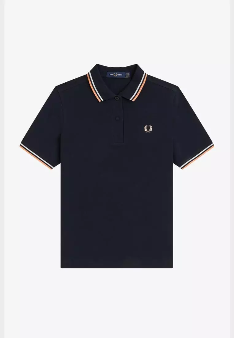 Fred Perry G3600 Twin Tipped Fred Perry Shirt (Navy / Snow White / Peach)