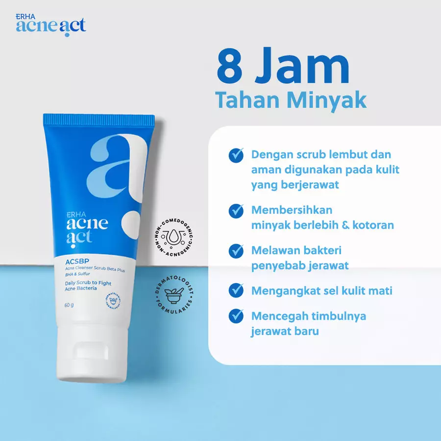 Twin Flame ERHA Acne Cleanser Scrub Beta Plus (ACSBP) X 2 Pcs - Sabun Wajah Jerawat