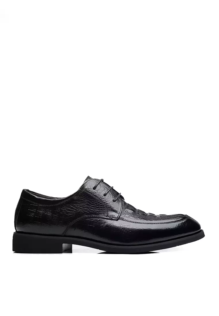 Discount on Twenty Eight Shoes  shoes - SKU: VANSA Crocodile Top Layer Cowhide Lace-up Business Shoes VSM-F21971