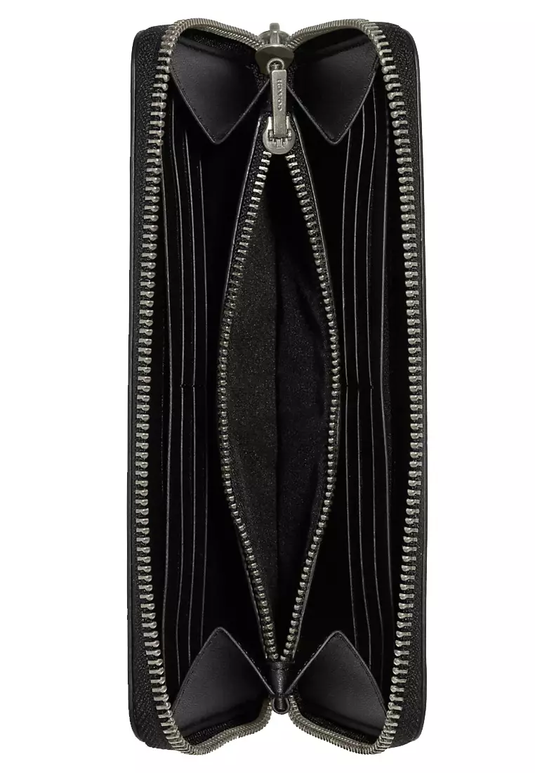 Accordion Wallet In Signature Leather in Black CE551