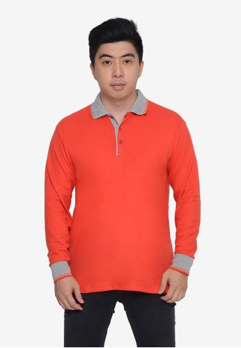 Andre Michel red and orange Andre Michel Kaos Polo Shirt Lengan Panjang Kerah Abu Orange Merah 933-77 6AE3EAA334107CGS_1