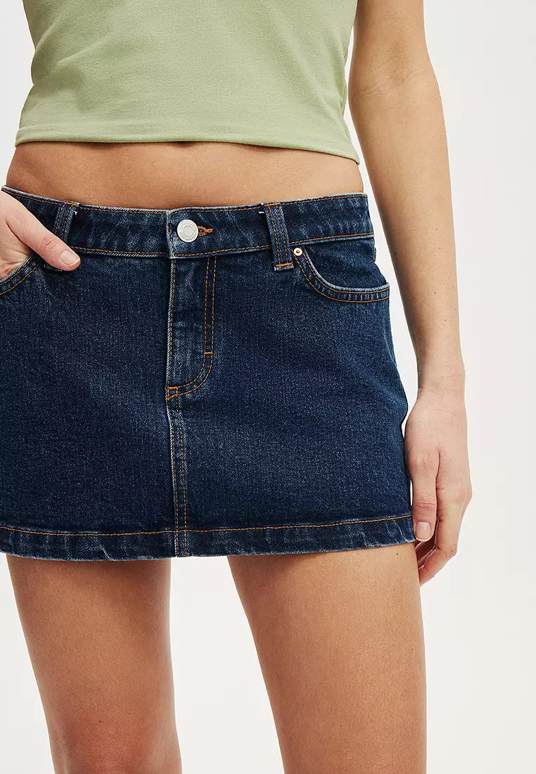 迷你低腰牛仔裙