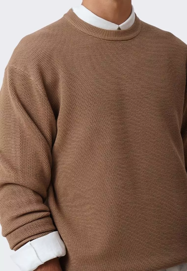 Men's Textured Pullover Sweater