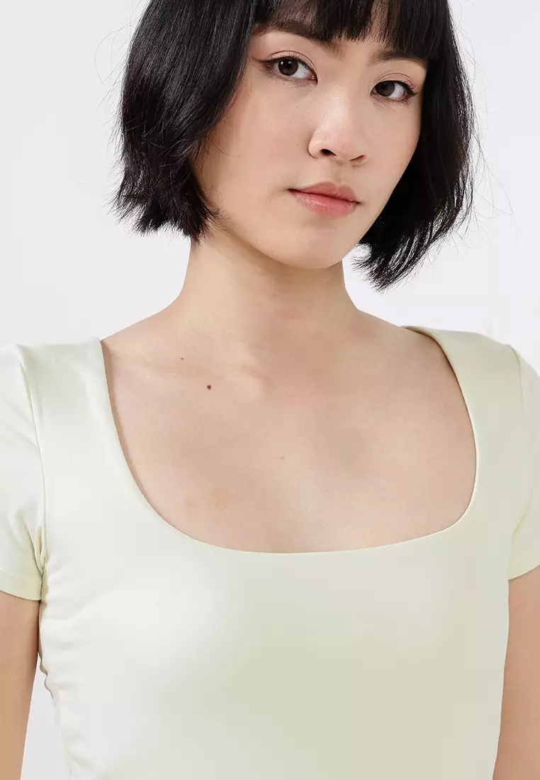 Ultra Soft Square Neck Fitted T-Shirt