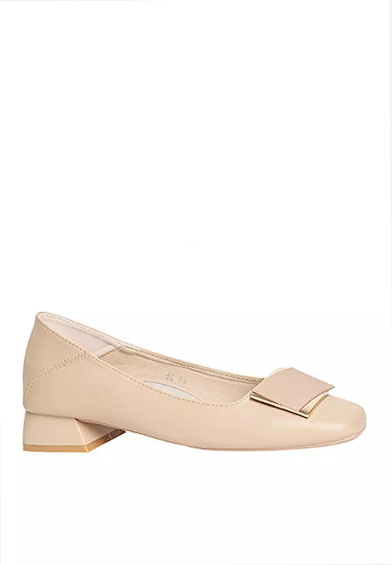 Discount on Twenty Eight Shoes  shoes - SKU: VANSA 3cm Cow Leather Buckle Mid Heel Pumps VSW-H500-5.3