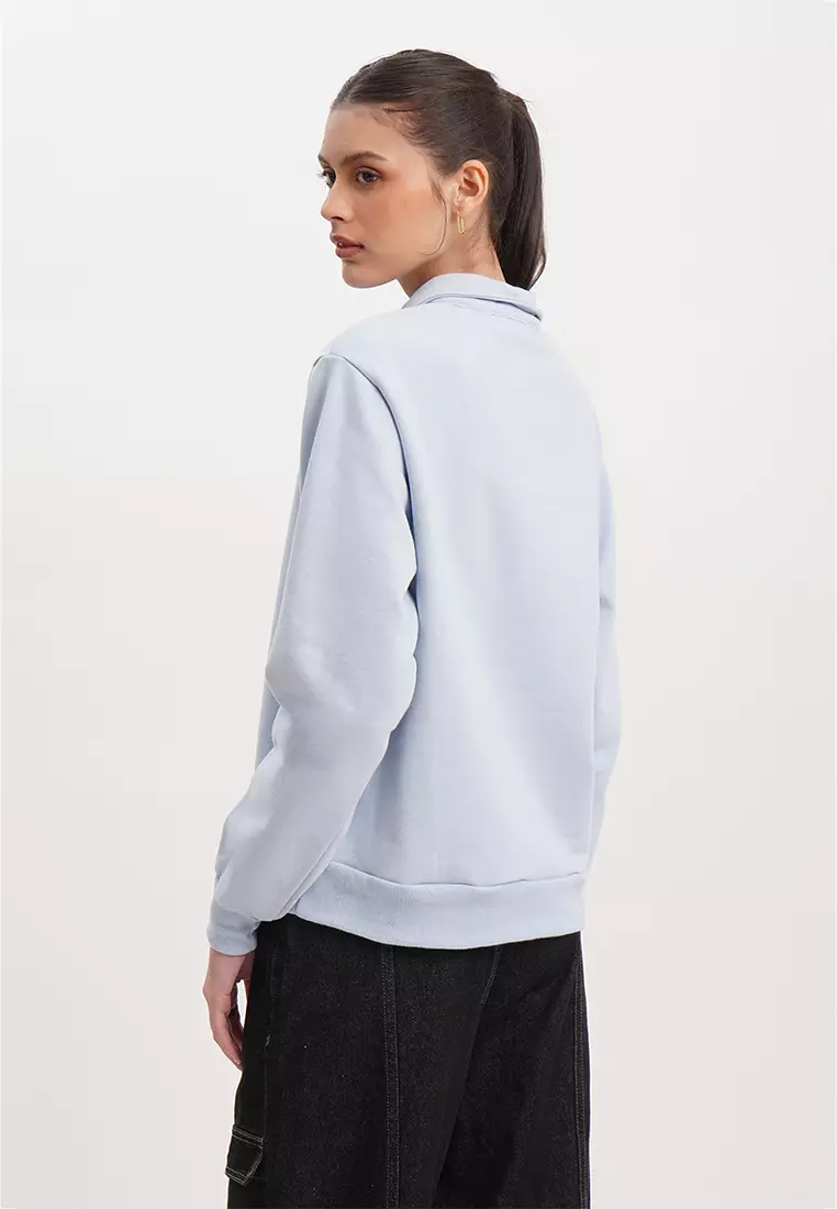 Buy Penshoppe Relaxed Fit Half Zip Pullover With Branding 2024