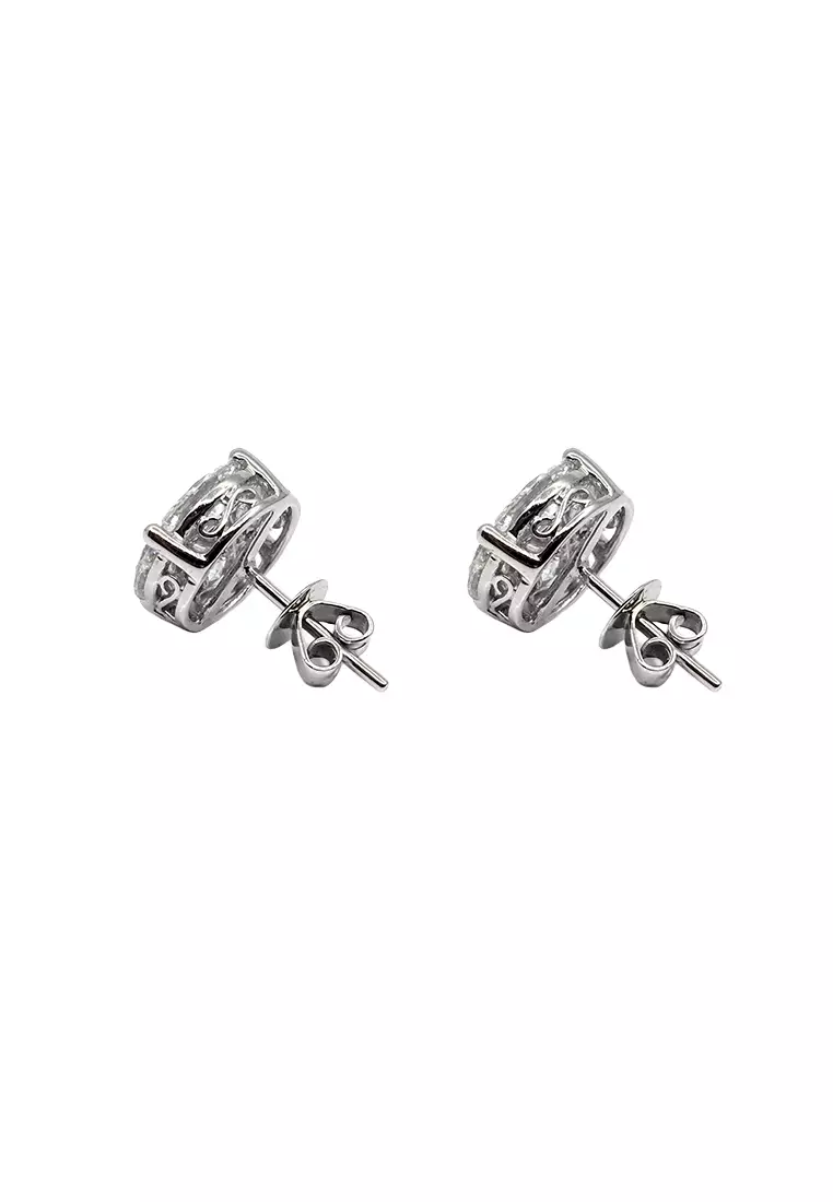 14K White Gold Earrings with Diamonds