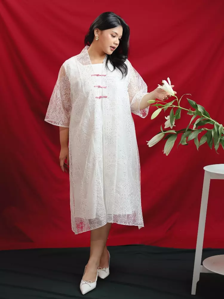 Xtramiles Ladies dress gouw dress broken white