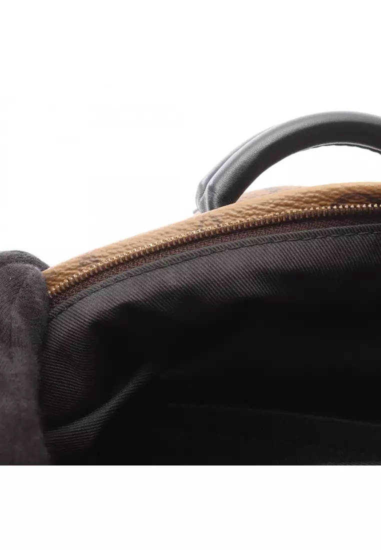 Pre-Loved Louis Vuitton palm springs Backpack mini monogram reverse Backpack rucksack PVC leather light brown black