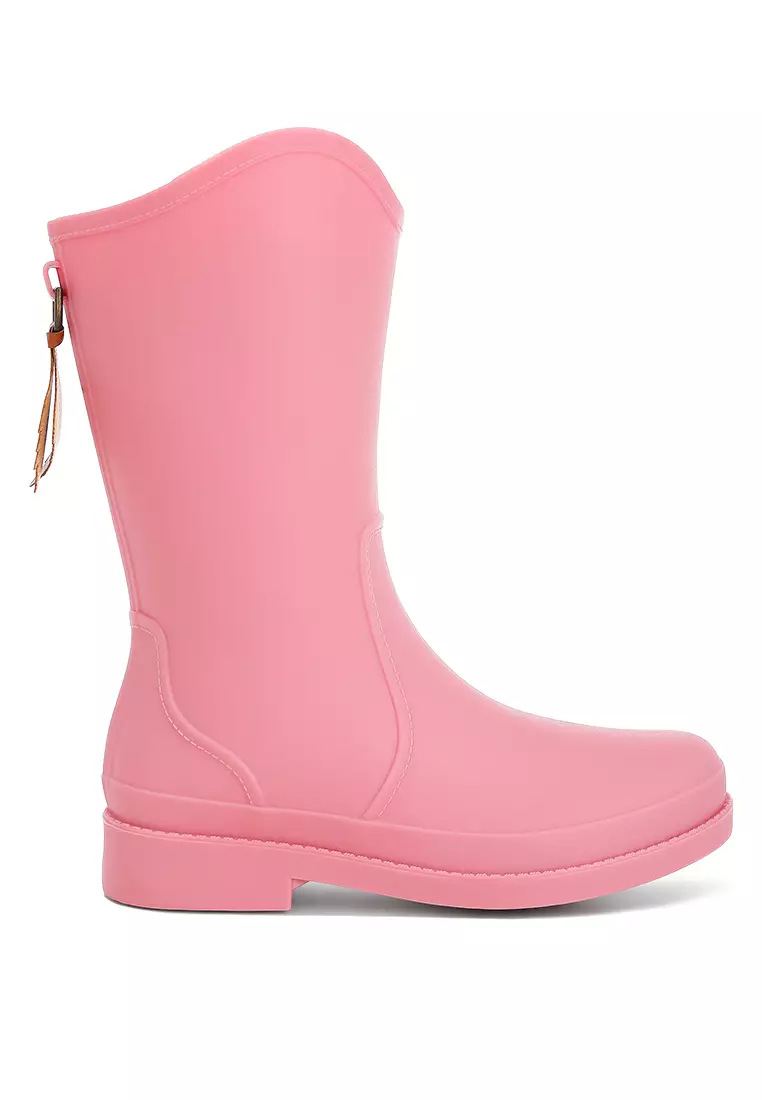 Pink ankle 2025 rain boots
