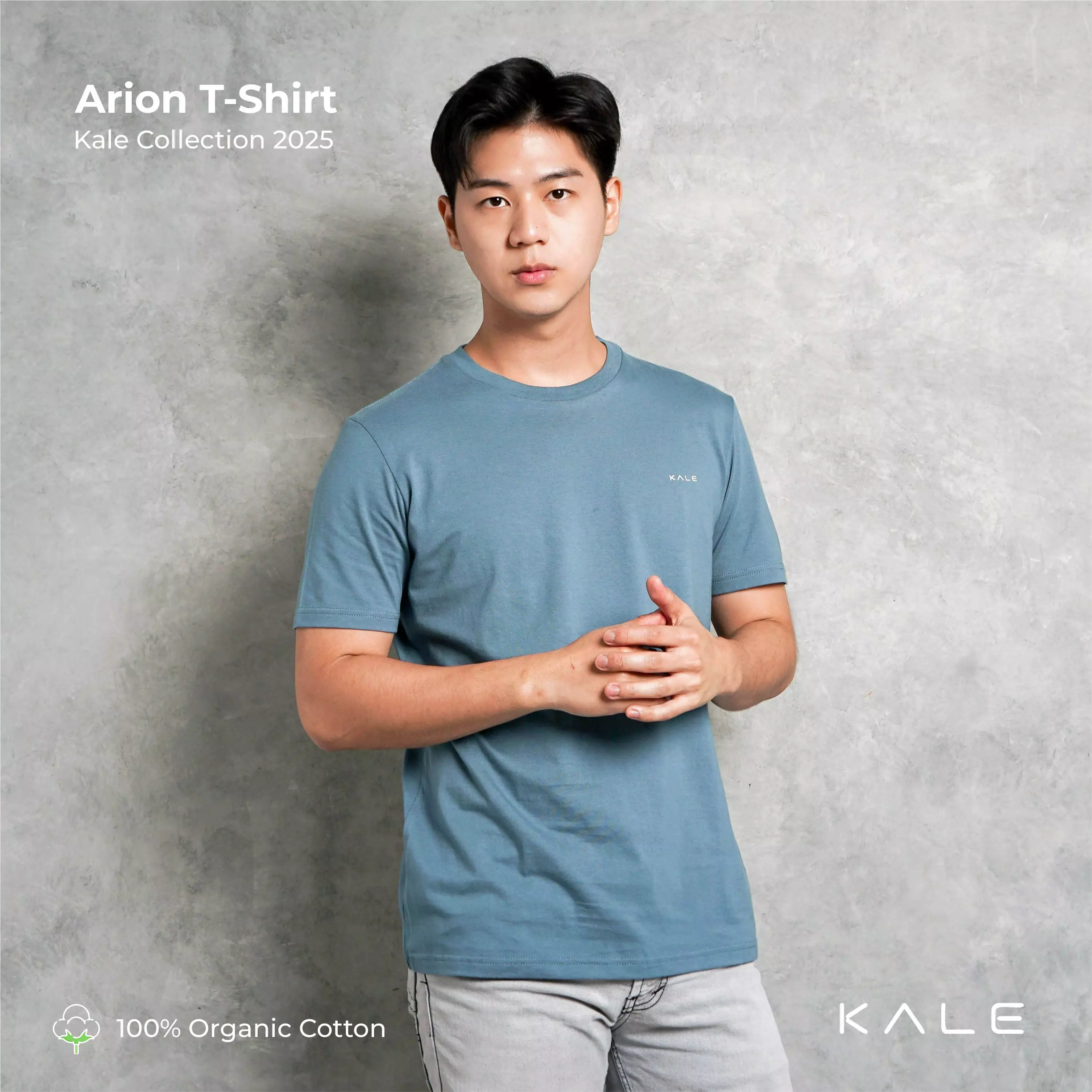 Kale Arion Dusty Blue / T-Shirt Pria Lengan Pendek / Unisex