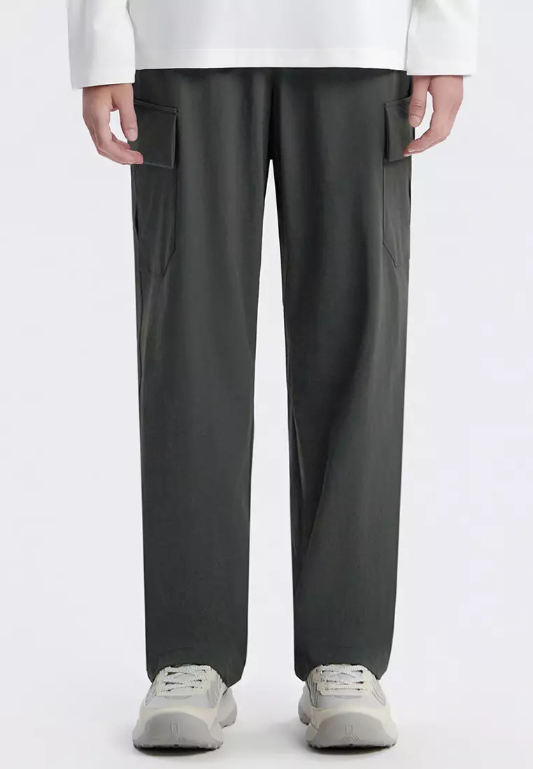 男女同款ARCHELON梭織彈性直腳長褲