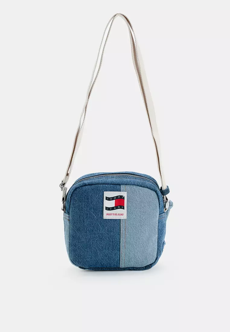 Logo Patchwork Denim Crossbody Reporter Bag - Tommy Jeans