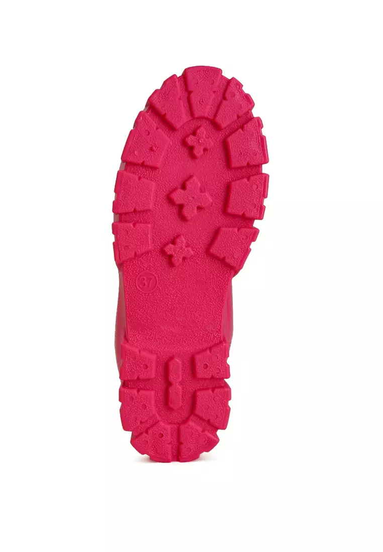Chunky Chelsea Rain Boots In Fuchsia