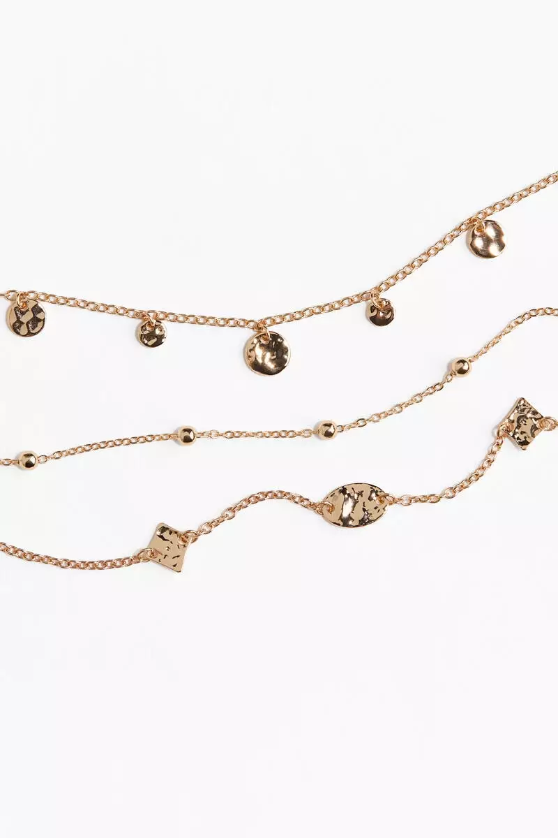 3-pack metal anklets