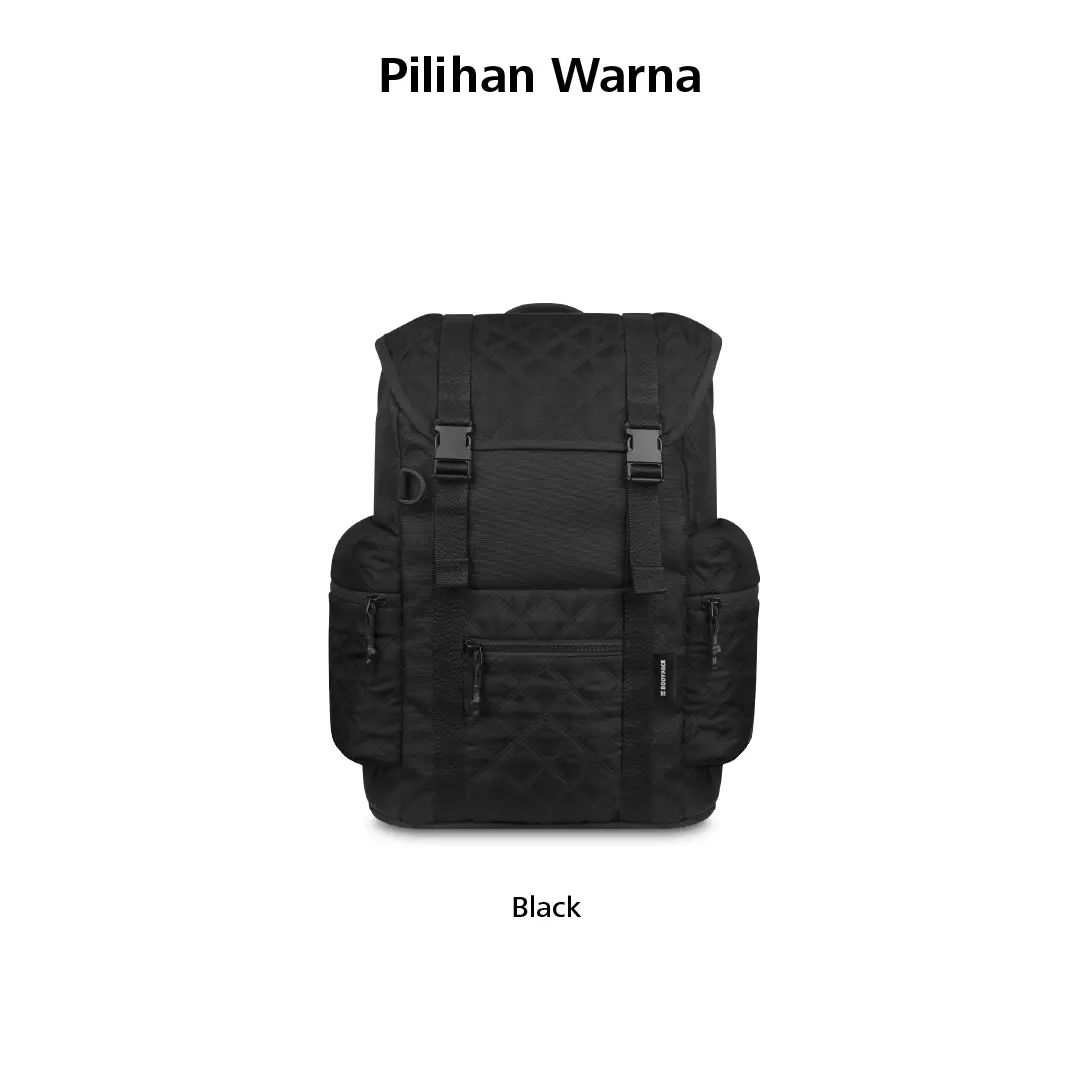 Author Overrow Laptop Backpack 14 Inch Tas Ransel Kerja Kuliah Sekolah Quilt - Hitam