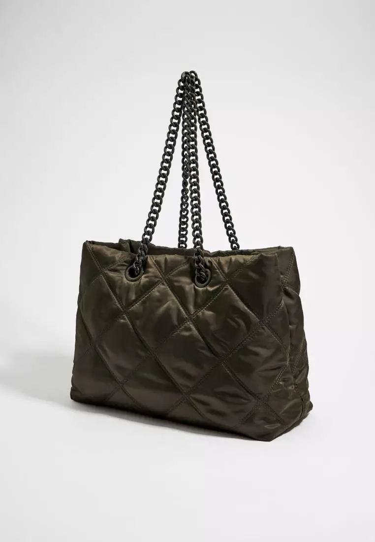 Bimba Y Lola L Green Padded Shopper Bag