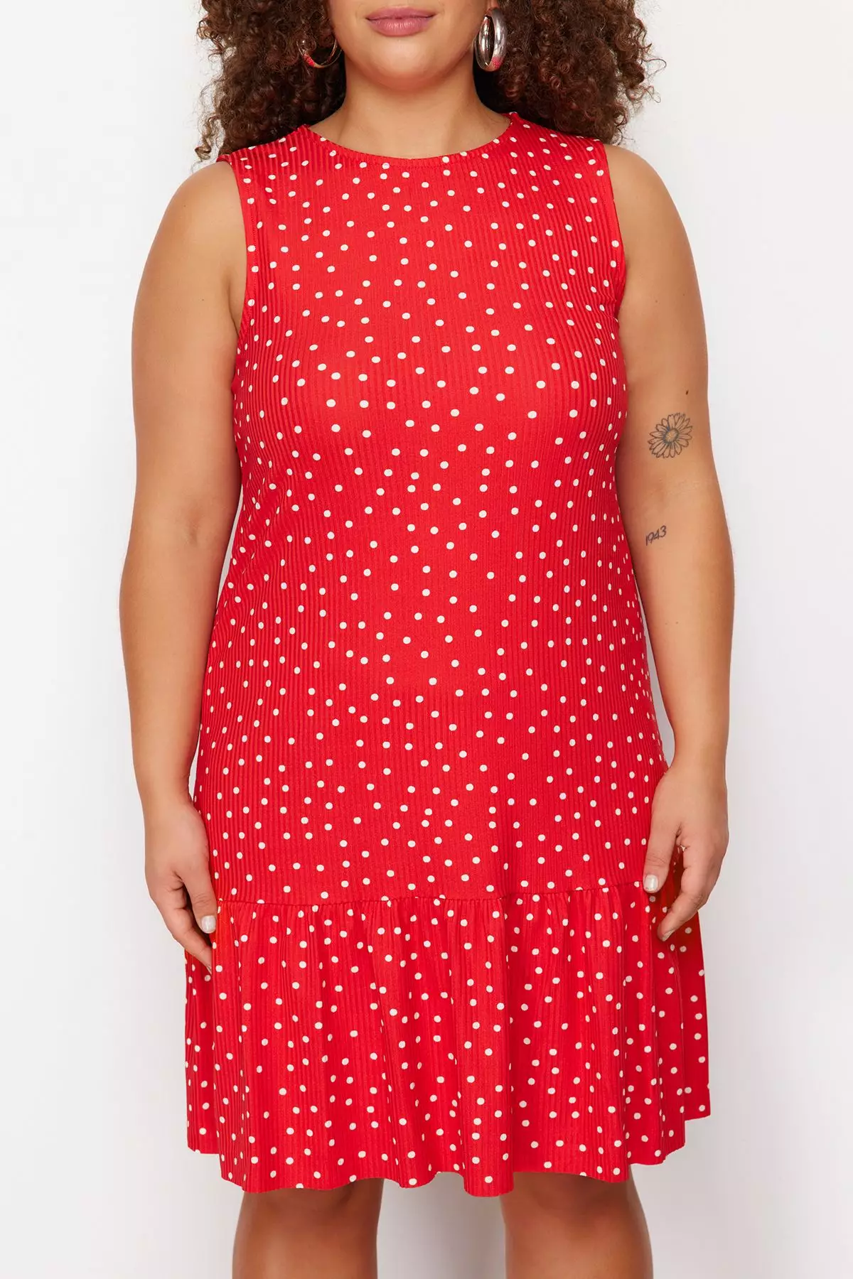 Plus Size Flounce Shift Mini Dress
