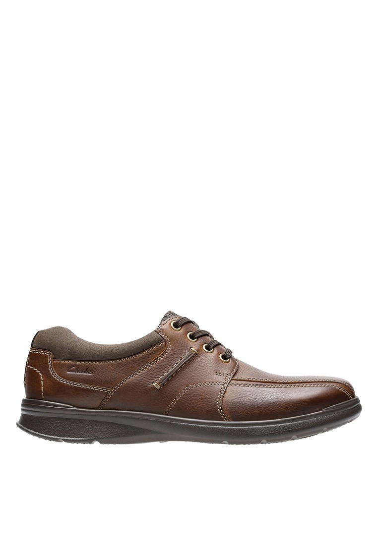 Clarks Cotrell Walk Tobacco Leather Mens Casual Shoes
