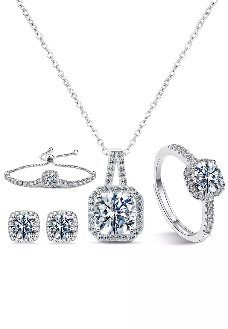 Perhiasan set Cincin/Gelang/Anting/Kalung Aksesori Wanita Asli