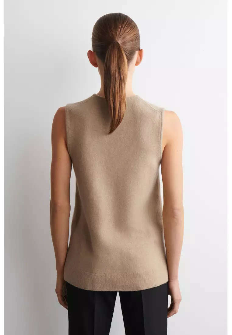WOOL V-NECK TUNIC VEST