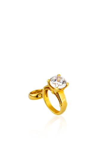 TOMEI gold Tribute to Remarkable Women Cubic Zirconia Ring Charm, Yellow Gold 916 (TM-YG0425P-1C) (2.31g) EFA98ACD0D513FGS_1