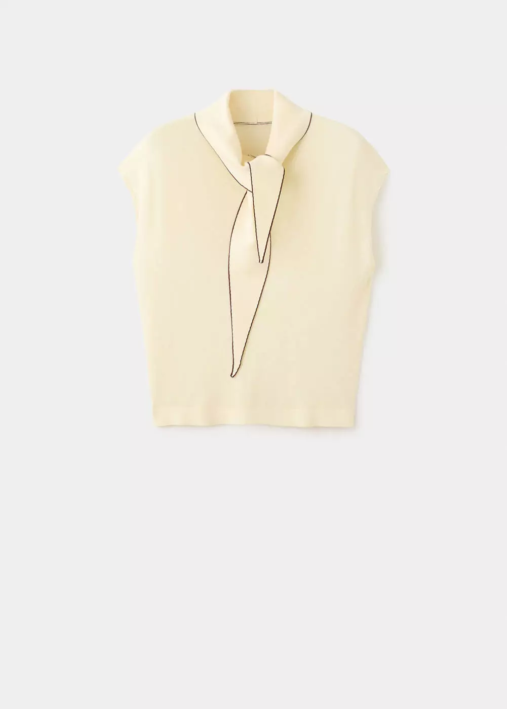 Atasan rajut dengan detail syal