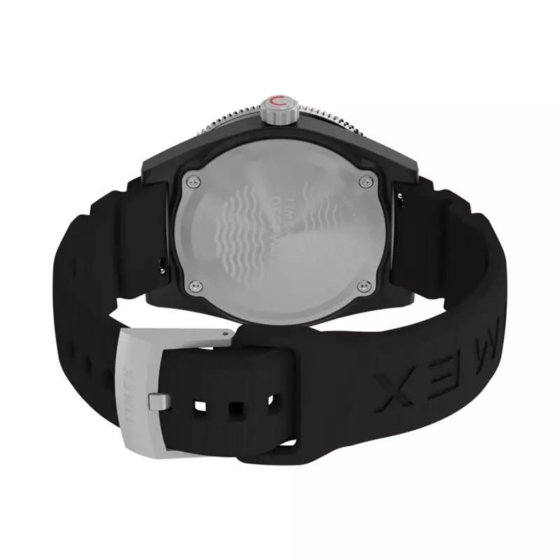 Jam Tangan Pria Timex Deepwater TW2Y02200 Reef 200 XCF Black Pattern Dial Black Rubber Strap