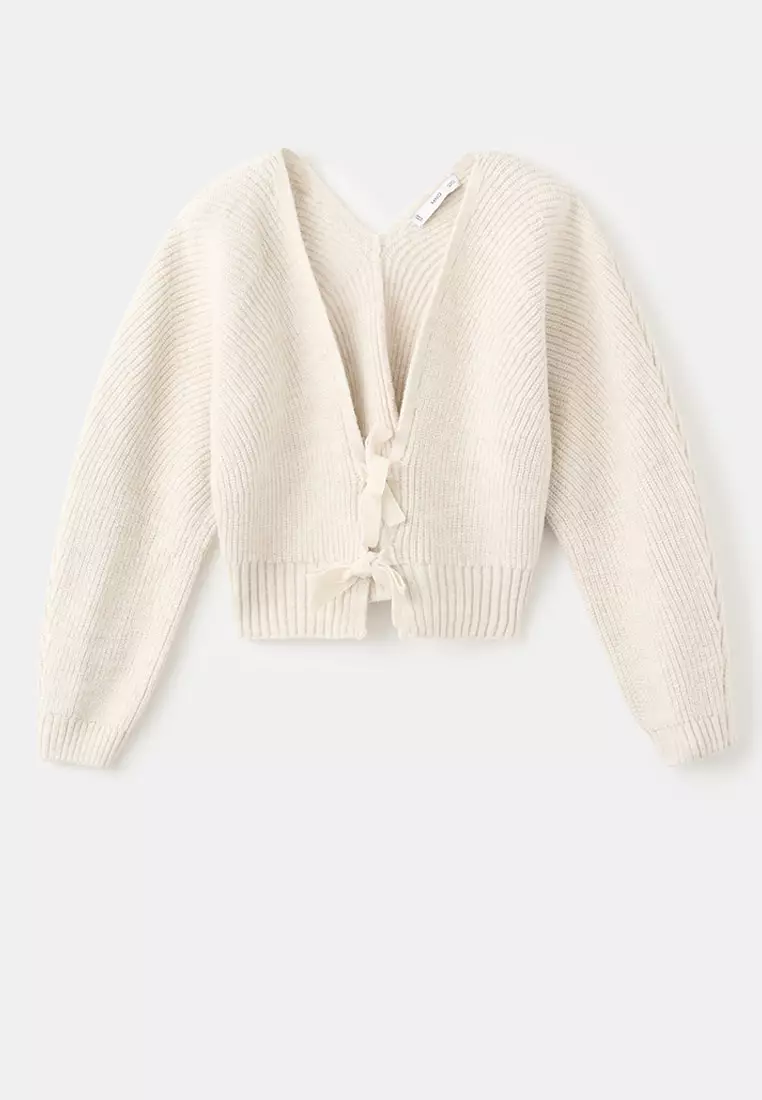 V-Neck Cardigan with Bows