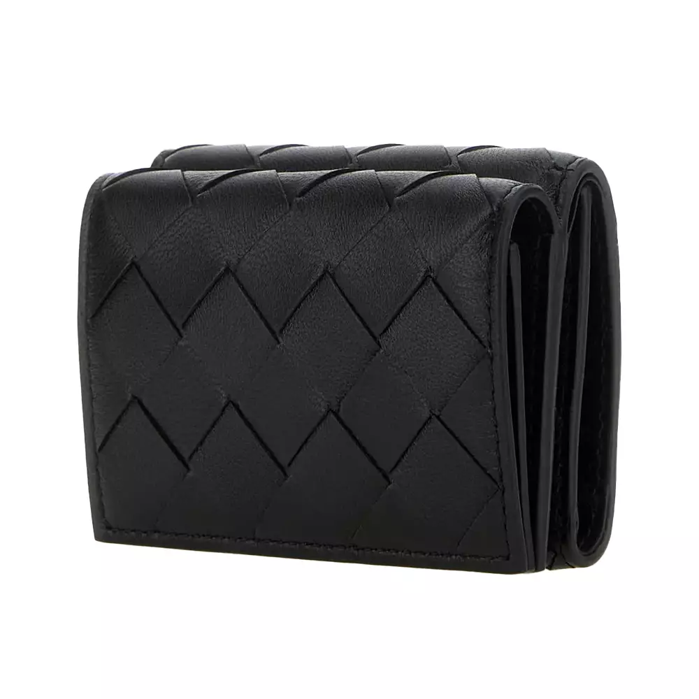 Jual BOTTEGA VENETA Intrecciato Tiny Trifold Wallet Black