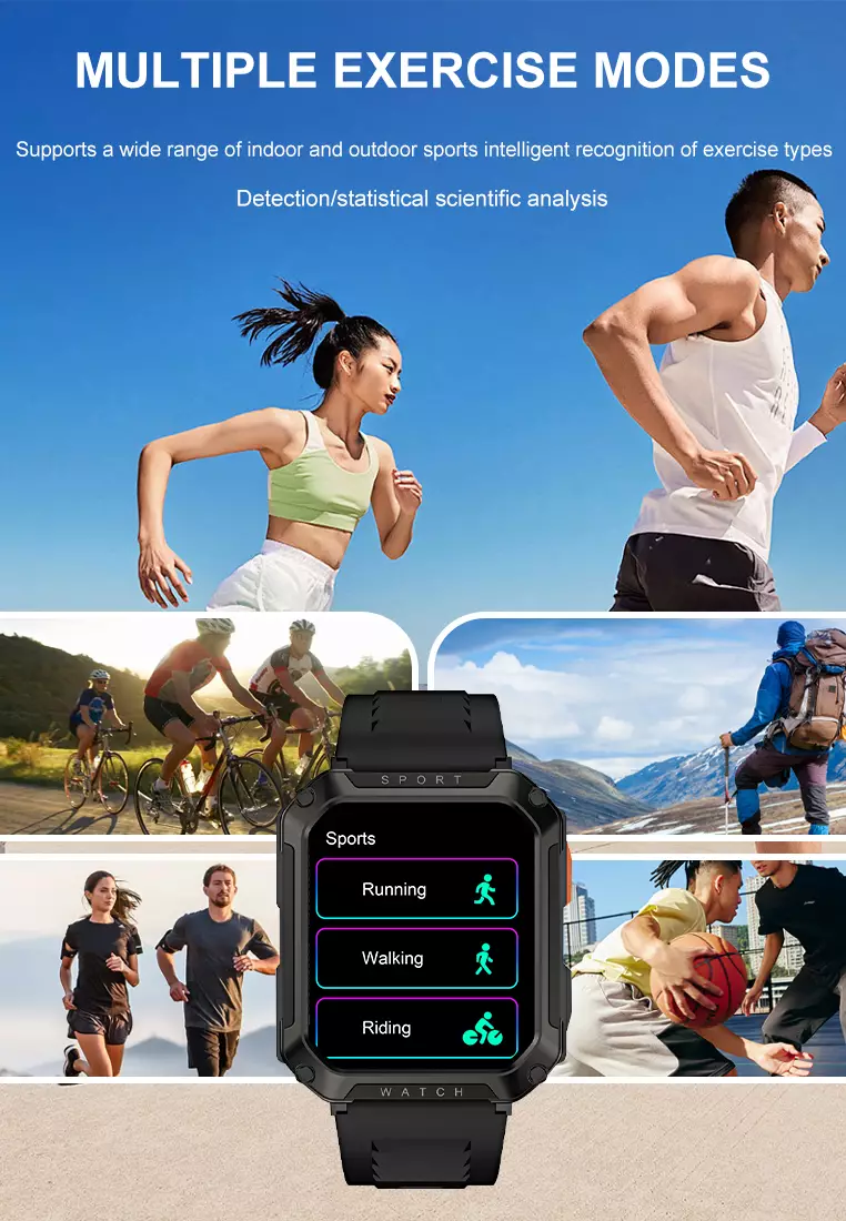 Smartwatch T8Pro Pria Fitness Trackers Multi-Sport Mode Music Hijau