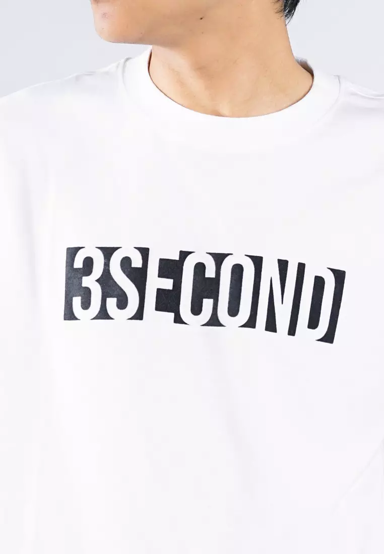 3Second Men's T-Shirt Short Sleeve Regular Fit Cotton Logo Script Milton C970225