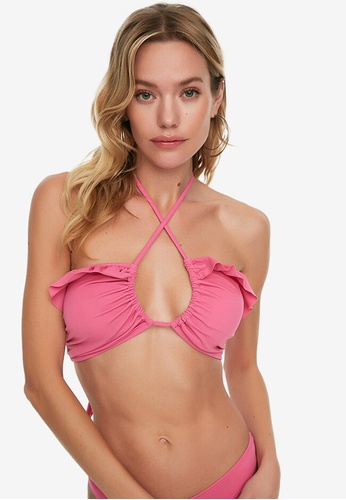 Trendyol pink Ruffle Detail Bikini Top 62BB3USCCB72AAGS_1