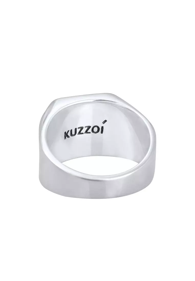 Men's Silver Oxidised Arrow Signet Ring