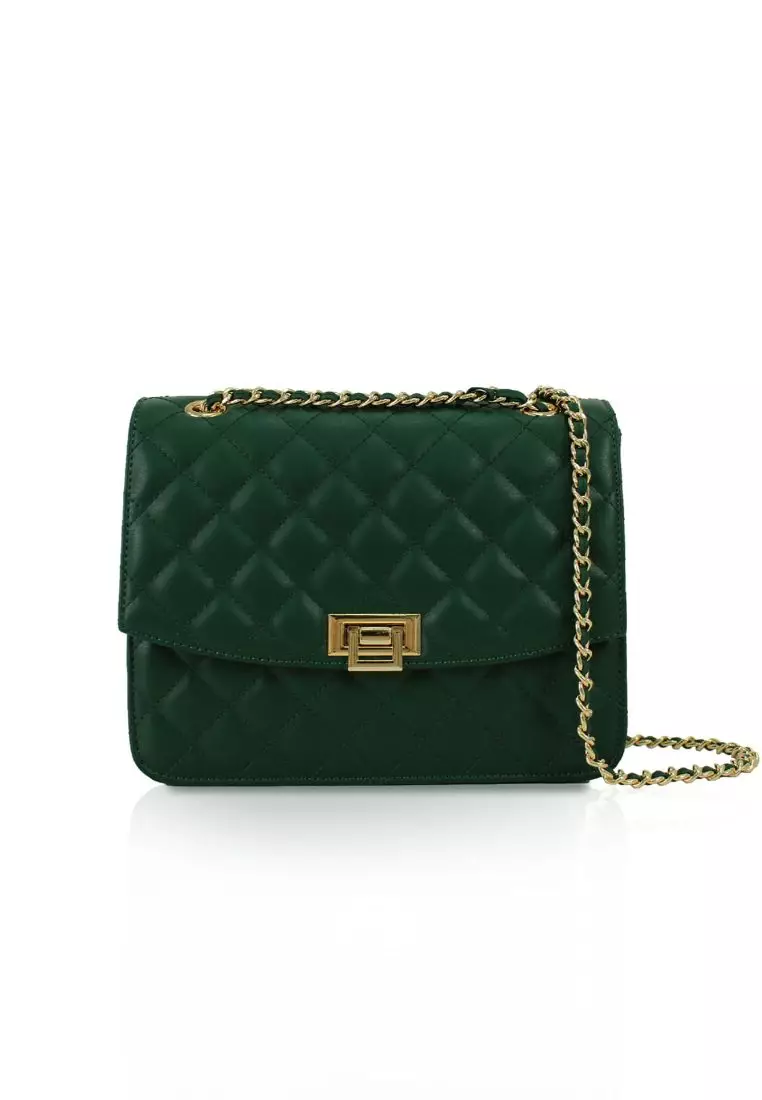 Buy VOIR VOIR Quilted Boxy Flap Chain Bag GREEN 2024 Online