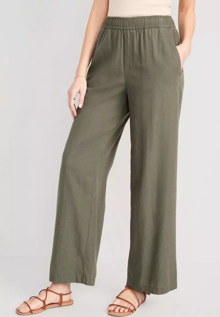Buy Old Navy High-Waisted Linen-Blend Wide-Leg Pants for Women 2024 Online