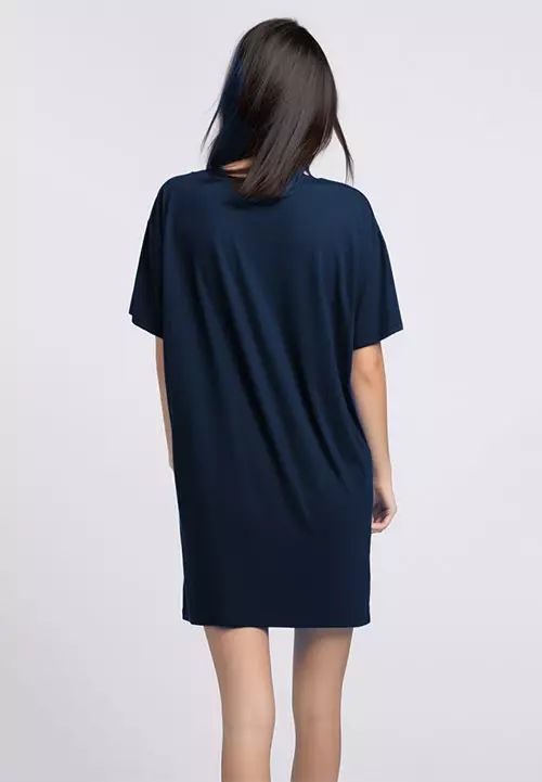 LTB12D Dress Kaos Casual single line katakana Navy
