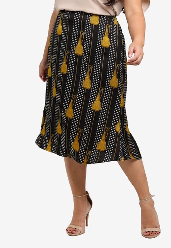 Plus Size Flare Hem Skirt