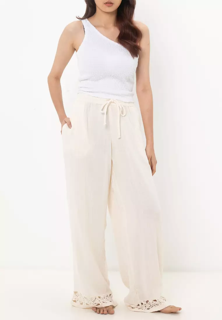 Woven Wide Leg Beach Pants - Asia Fit