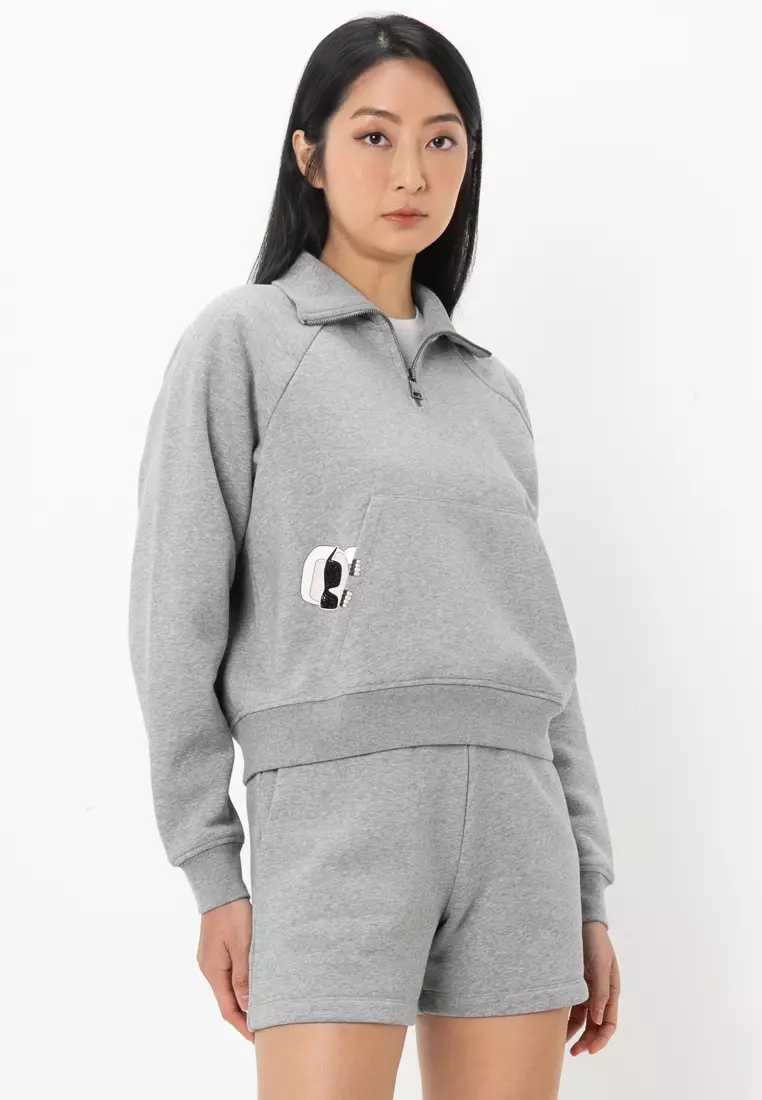 KARL LAGERFELD Ikon Peak-A-Boo Half-Zip Sweatshirt 2025 Buy KARL