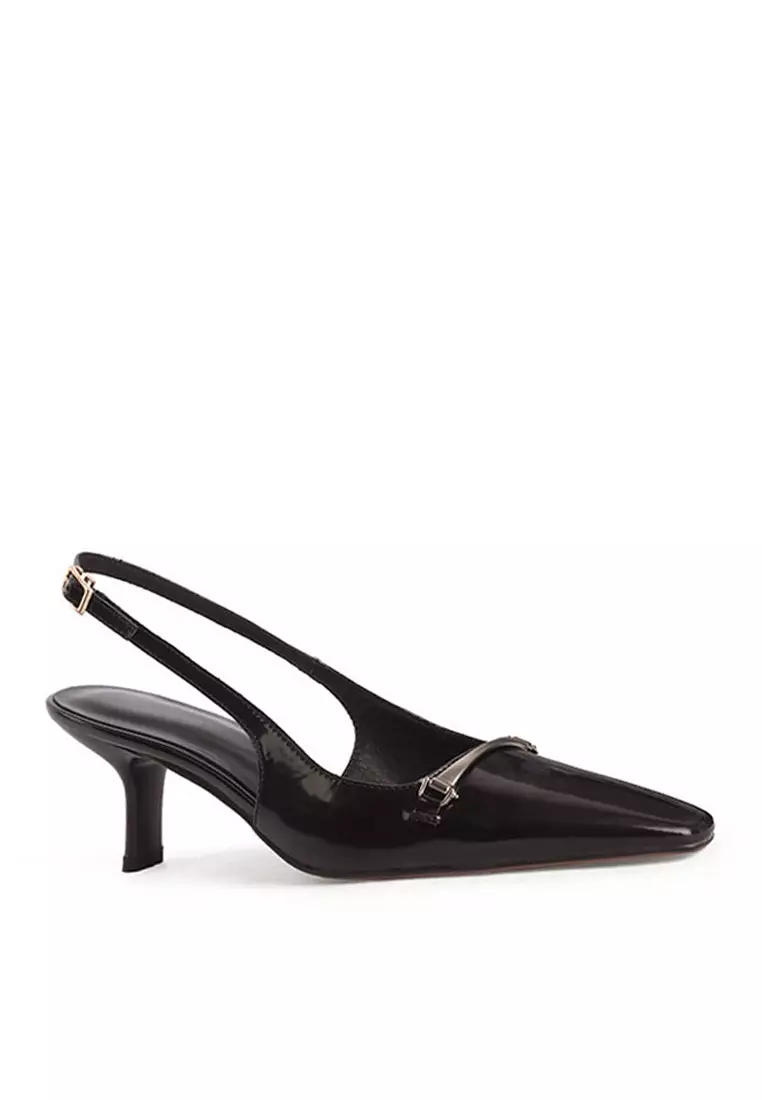 Discount on Twenty Eight Shoes  shoes - SKU: VANSA Cow Patent Leather Buckle Back Slingback Mid Heels VSW-H-460
