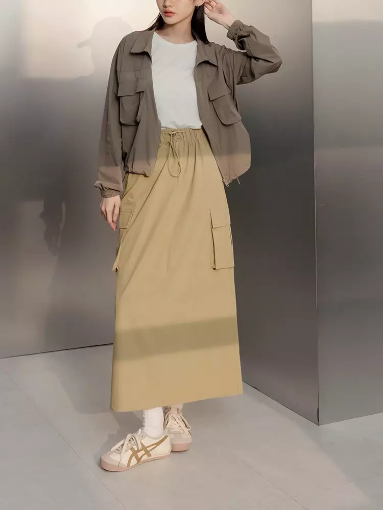 Cooling UV Protection Back Slit Sunscreen Work Skirt [CA2928]